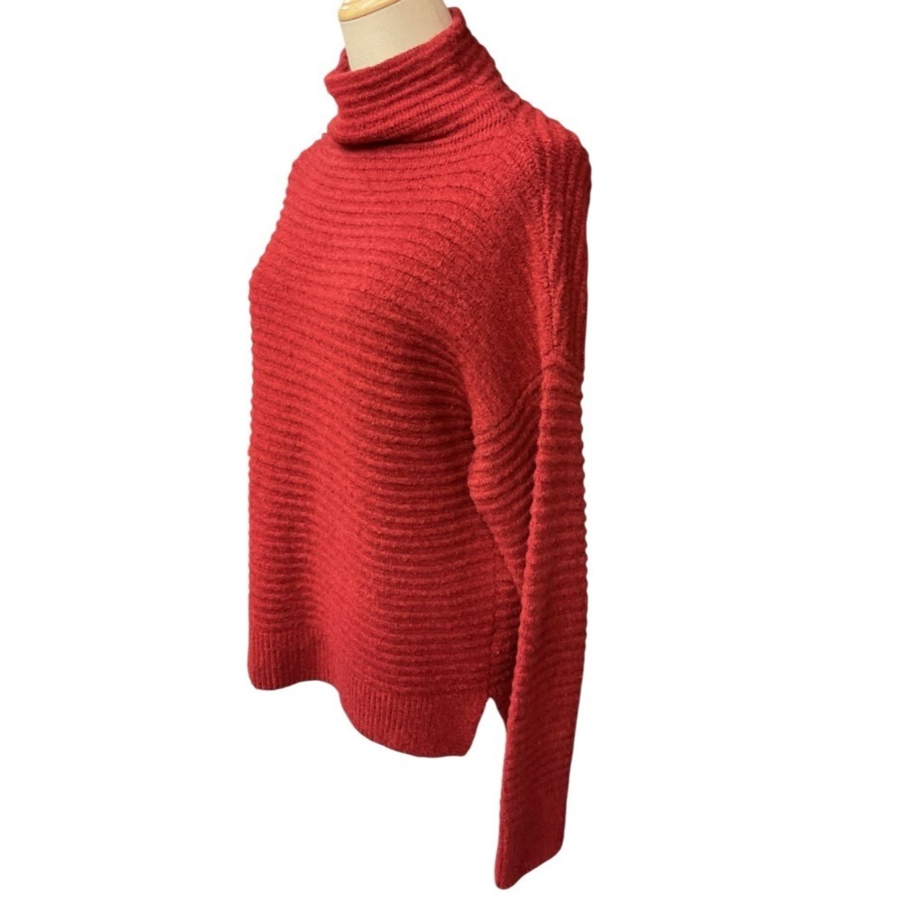 Madewell‎ Women's Belmont Mock Neck Long Sleeve Pullover Sweater Red Size Small - Picture 2 of 7